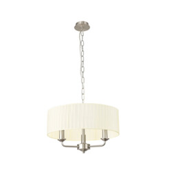Banyan 3 Light Multi Arm Pendant With 45cm x 15cm Organza Shade Satin Nickel/Cream - thumbnail 5