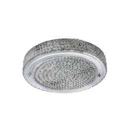 LED 1 Light Large Flush Ceiling Light Chrome, Crystal - thumbnail 2