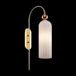 Antic Modern Wall Lamp Gold, Glass White Shade - thumbnail 2