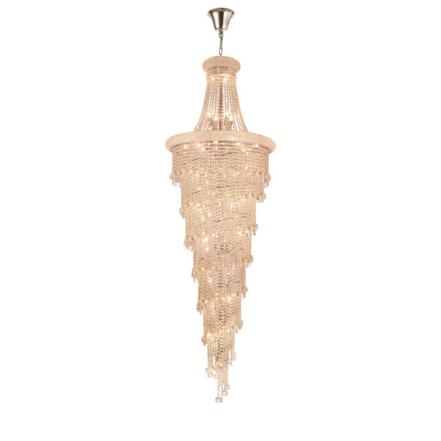 Alexandra Pendant 4 Layer Spiral 49 Light E14 Polished Chrome/Crystal Item Weight: 44.65kg - image 1