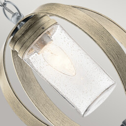 Kichler Grand Bank Outdoor Pendant Ceiling Light Distressed Antique Grey, IP44 - thumbnail 3