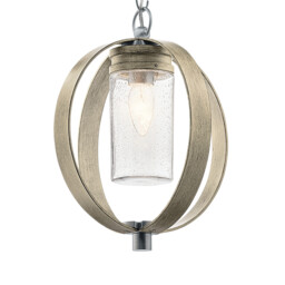 Kichler Grand Bank Outdoor Pendant Ceiling Light Distressed Antique Grey, IP44 - thumbnail 1
