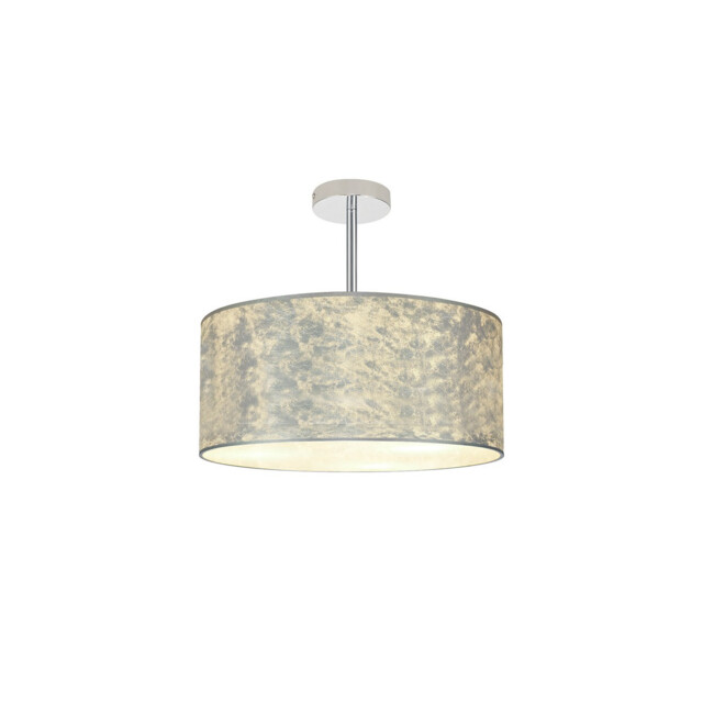 Baymont Polished Chrome 3 Light E27 Semi Flush Fixture With 40cm x 18cm Silver Leaf Shade - image 1
