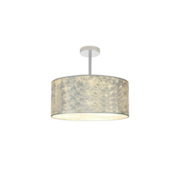 Baymont Polished Chrome 3 Light E27 Semi Flush Fixture With 40cm x 18cm Silver Leaf Shade