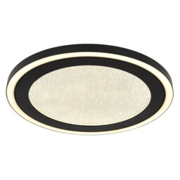 Davies Round Integrated LED Semi Flush Ceiling Light Matt Black LED 4000K - thumbnail 1