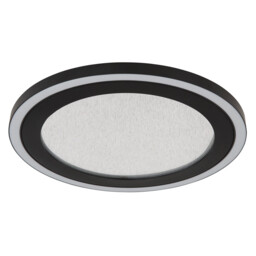 Davies Round Integrated LED Semi Flush Ceiling Light Matt Black LED 4000K - thumbnail 2