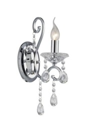 Vela Wall Lamp Switched 1 Candle Light Polished Chrome, Crystal - thumbnail 1