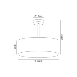 Baymont Polished Chrome 5 Light E27 Semi Flush Fixture, With 45cm x 15cm Faux Silk Shade, Black - thumbnail 3