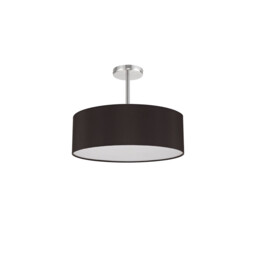 Baymont Polished Chrome 5 Light E27 Semi Flush Fixture, With 45cm x 15cm Faux Silk Shade, Black - thumbnail 5