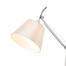 Karis Adjustable Switched Wall Light 1 Light E27 Silver, Polished Chrome c, w Cream Pearl Shade - thumbnail 5