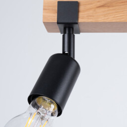 Zuca Modern Ceiling Spotlight Bar Wood, Black 3x E27 - thumbnail 5