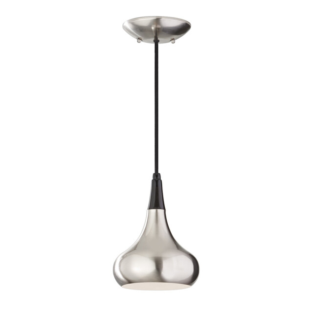 Beso 1 Light Dome Ceiling Pendant Brushed Steel, E27 - image 1