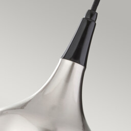 Beso 1 Light Dome Ceiling Pendant Brushed Steel, E27 - thumbnail 3