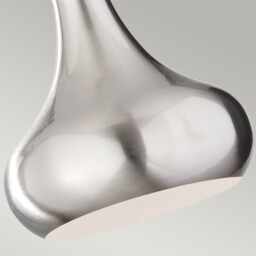 Beso 1 Light Dome Ceiling Pendant Brushed Steel, E27 - thumbnail 5