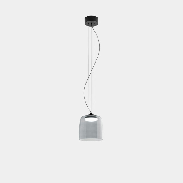 Levels Single Dome 22cm Dome Pendant Ceiling Light Black, Fumé LED 19W CCT 2700-3000-4000K Phase Cut Dimming
