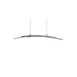 LED Ceiling Pendant Bar Light Satin Silver, Glass 4 Curved - thumbnail 2