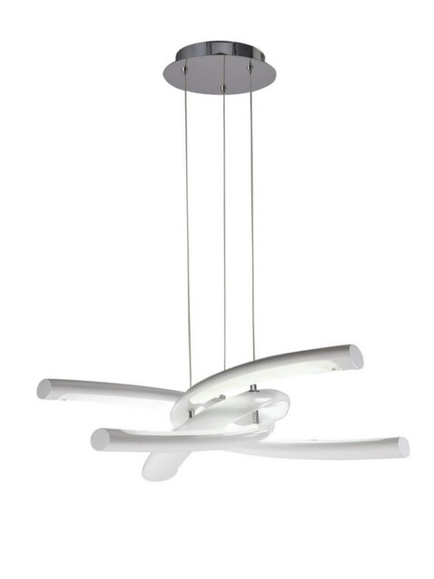 Knot Ceiling Pendant 36W LED 3000K, 3600lm, Gloss White, White Acrylic, Polished Chrome - image 1