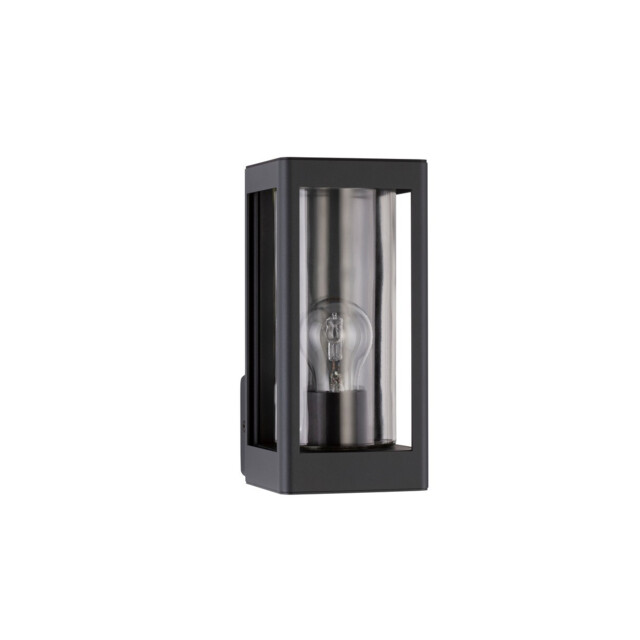 Figo Outdoor Wall Lantern Dark Grey Aluminium, Clear Glass LED E27 IP54 - image 1