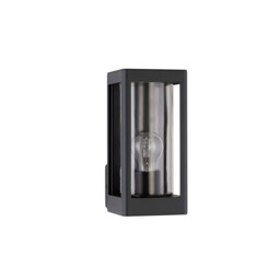 Figo Outdoor Wall Lantern Dark Grey Aluminium, Clear Glass LED E27 IP54