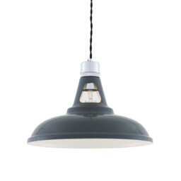 Vienna Industrial Dome Pendant, Chrome, Grey
