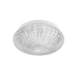 Clam 2 Light Bathroom Ceiling Light Clear Glass White Metal LED E27 IP44 - thumbnail 1