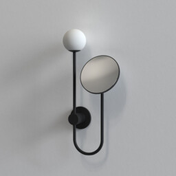 Orb Bathroom Mirrors Matt Black IP44, G9 - thumbnail 2