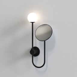 Orb Bathroom Mirrors Matt Black IP44, G9 - thumbnail 1