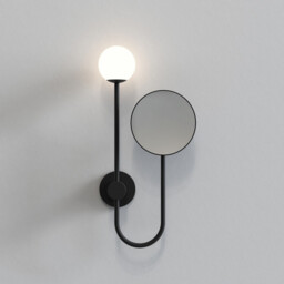 Orb Bathroom Mirrors Matt Black IP44, G9 - thumbnail 3