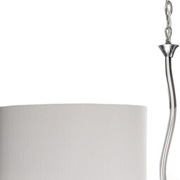 Eve Linear Pendant 2 Arm 4 Light E27, Polished Chrome With Spanish Corrugated White Oval Shades - thumbnail 5