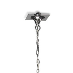 Eve Linear Pendant 2 Arm 4 Light E27, Polished Chrome With Spanish Corrugated White Oval Shades - thumbnail 3