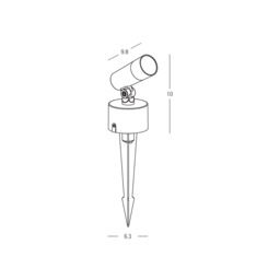 Cielo Outdoor Spike Graphite LED 3000K IP65 - Driver Not Included - thumbnail 2