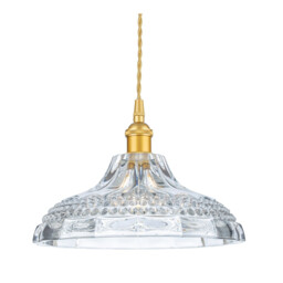 Wilshire Dome Pendant Light Satin Gold with Decorative Glass