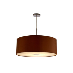 Baymont Polished Chrome E27 Single Pendant With 60cm x 22cm Dual Faux Silk Shade, Raw Cocoa/Grecian Bronze - thumbnail 5
