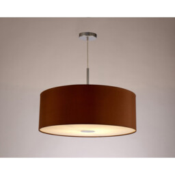 Baymont Polished Chrome E27 Single Pendant With 60cm x 22cm Dual Faux Silk Shade, Raw Cocoa/Grecian Bronze - thumbnail 2