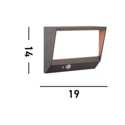 Solar LED Wall Light with PIR Motion Sensor Black - thumbnail 5