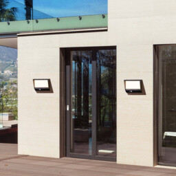 Solar LED Wall Light with PIR Motion Sensor Black - thumbnail 2
