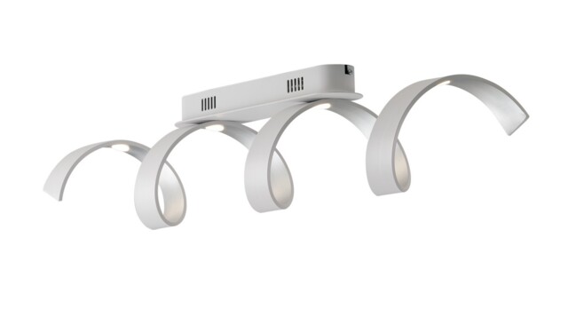 Helix Integrated LED Swirl Effect Ceiling Light, White, Silver, 4000K