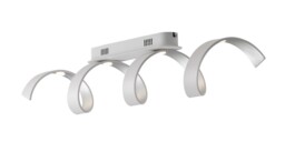 Helix Integrated LED Swirl Effect Ceiling Light, White, Silver, 4000K