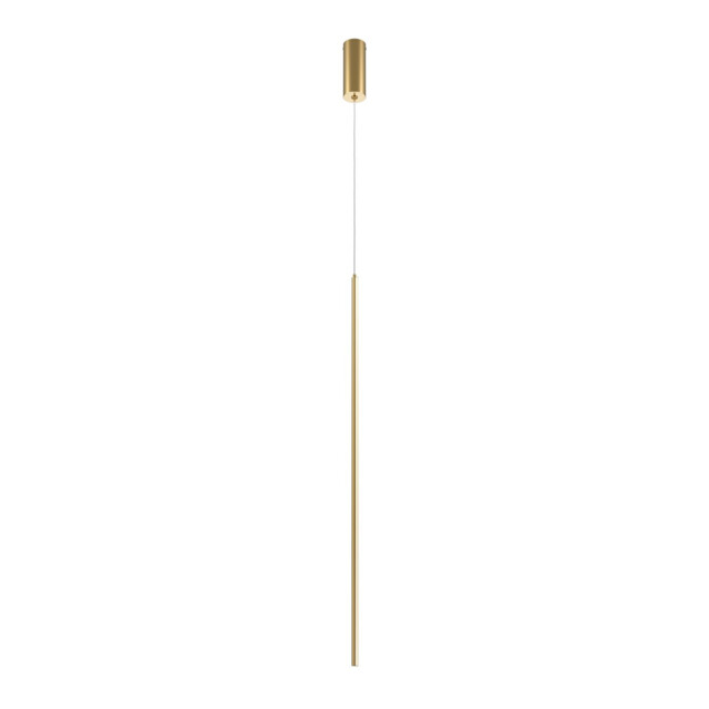 Halo Modern Long Slim Pendant Ceiling Light Brass 1100lm White Shade - image 1