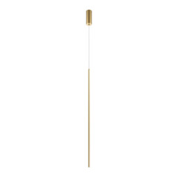 Halo Modern Long Slim Pendant Ceiling Light Brass 1100lm White Shade - thumbnail 1