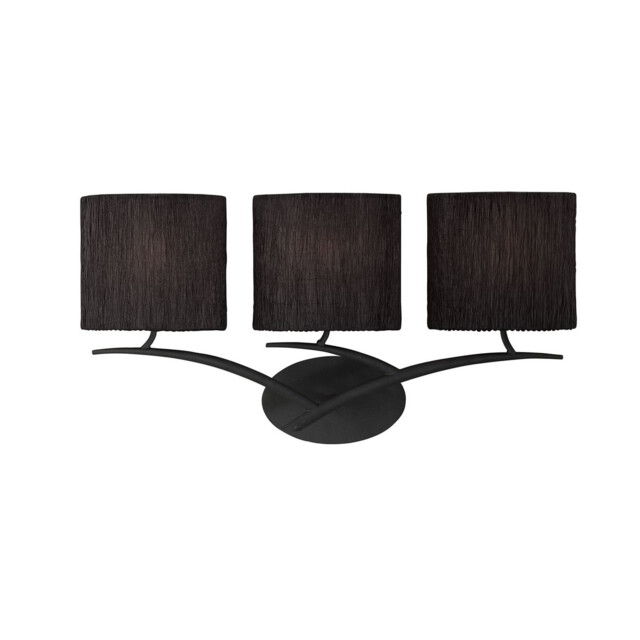 Eve Wall Lamp Switched 3 Light E27, Anthracite With Black Oval Shades - image 1
