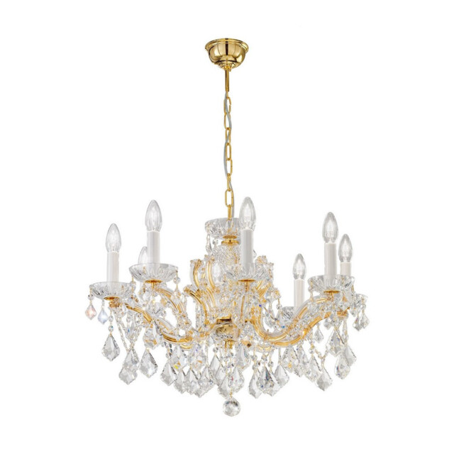 Maria Classic Crystal 8 Arm Chandelier Polished Gold, 8x E14 - image 1