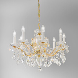 Maria Classic Crystal 8 Arm Chandelier Polished Gold, 8x E14 - thumbnail 2