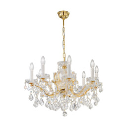 Maria Classic Crystal 8 Arm Chandelier Polished Gold, 8x E14