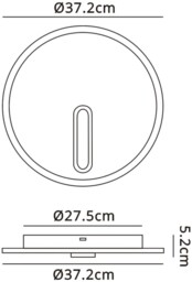Clock Ceiling 37cm Round, 30W LED, 4000K, 2100lm, Sand White - thumbnail 2
