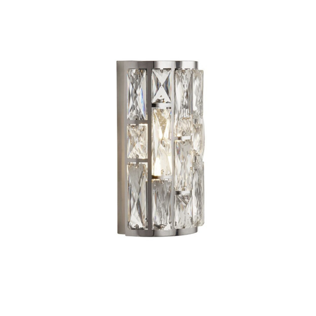 Bijou 2 Light Chrome Wall Light with Crystal Glass - image 1
