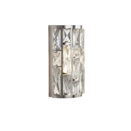 Bijou 2 Light Chrome Wall Light with Crystal Glass