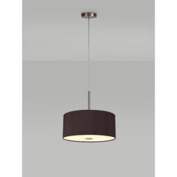 Baymont Satin Nickel 5 Light E27 Single Pendant With 40cm x 18cm Dual Faux Silk Shade, Black/Green Olive - thumbnail 2