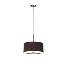 Baymont Satin Nickel 5 Light E27 Single Pendant With 40cm x 18cm Dual Faux Silk Shade, Black/Green Olive - thumbnail 5