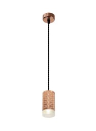 Madrid 1 Light 11cm Ceiling Pendant Light GU10, Rose Gold, Acrylic Ring - thumbnail 1